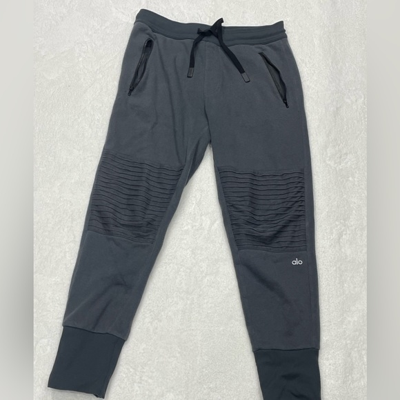 ALO Yoga Pants Alo Yoga Joggers Ribbed Knee Sweatpants Grey Mens